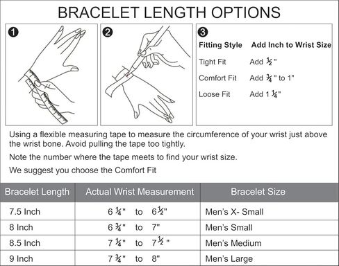 LeCalla 925 Sterling Silver Men's ID Bracelets | Italian 3MM Box Chain ID Bracelets for Men (7.5, 8, 8.5, 9 Inches), Made in Italy in Saudi Arabia