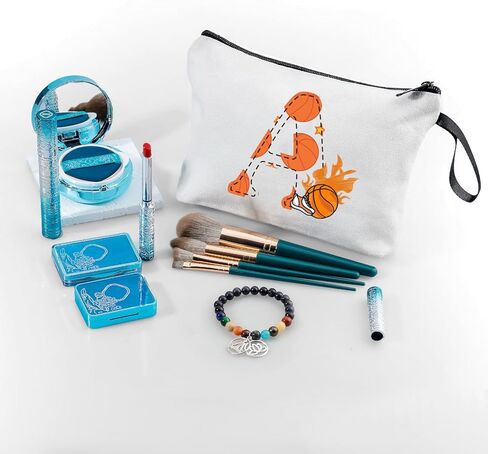 Soccer Gifts Personalized Soccer Ball Cosmetic Bag for Purse Birthday Inspirational Gifts for Girls Women Team Coach Mom Stuff Travel Organizer-M in Kuwait