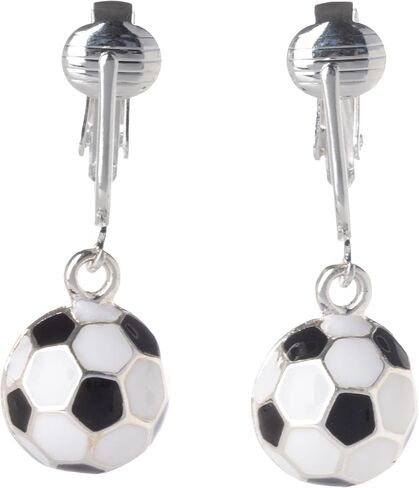 Silver Tone Non Pierced Clip On Sports Dangling Earrings in Kuwait