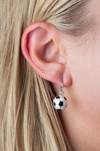 Silver Tone Non Pierced Clip On Sports Dangling Earrings in Kuwait