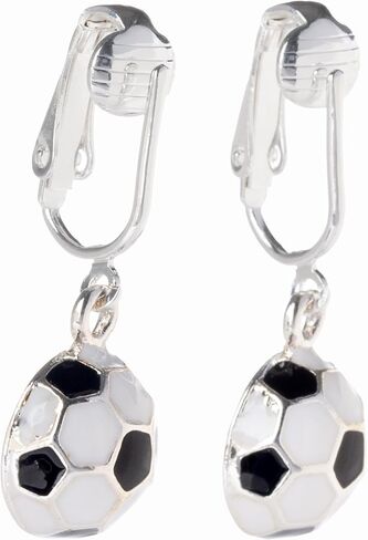 Silver Tone Non Pierced Clip On Sports Dangling Earrings in Kuwait