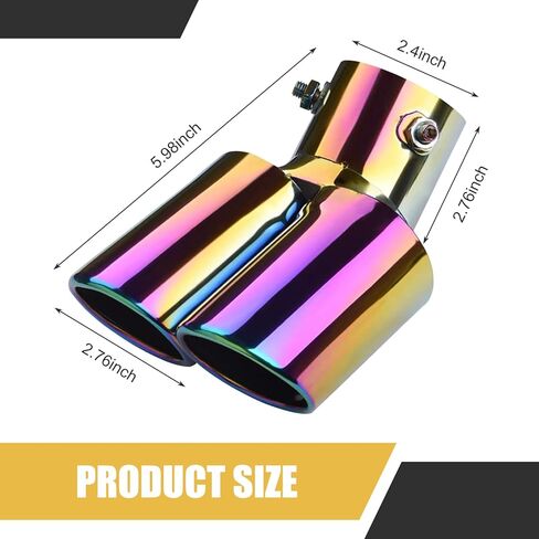 Car Exhaust Tips, Dual Outlet Bending Muffler Exhaust, Stainless Steel High Temperature Resistant Tail Pipe Muffler Tip, Universal Car Exhaust Pipe Modification Accessories (Black) in Kuwait