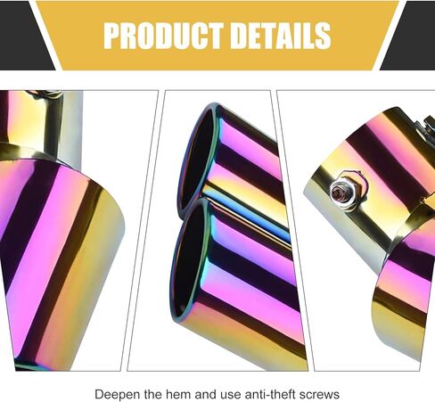 Car Exhaust Tips, Dual Outlet Bending Muffler Exhaust, Stainless Steel High Temperature Resistant Tail Pipe Muffler Tip, Universal Car Exhaust Pipe Modification Accessories (Black) in Kuwait