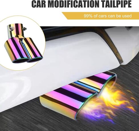 Car Exhaust Tips, Dual Outlet Bending Muffler Exhaust, Stainless Steel High Temperature Resistant Tail Pipe Muffler Tip, Universal Car Exhaust Pipe Modification Accessories (Black) in Kuwait