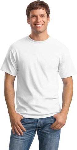 Hanes Men's 6-Pack FreshIQ Blue Label Crew T-Shirt, White, X-Large in Saudi Arabia