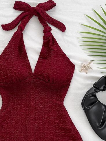 MakeMeChic Women's Halter Short Rompers Summer One Piece Jumpsuits Backless Shapewear in Kuwait