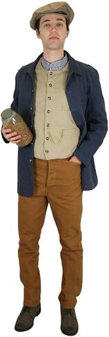 Historical Emporium Men's High Waist Classic Canvas Work Trousers in Kuwait