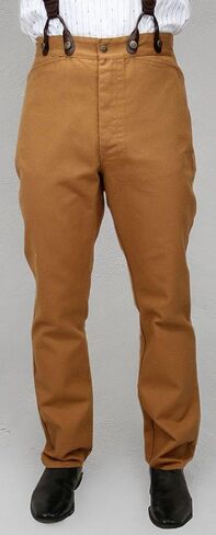 Historical Emporium Men's High Waist Classic Canvas Work Trousers in Kuwait