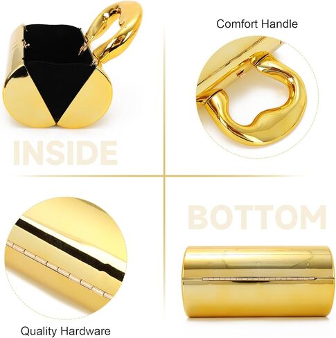 Oweisong Acrylic Handbag Tote for Women Gold Clutch Purse Top Handle Satchel Y2K Party Shoulder Bag with Top Handle 2025 in Saudi Arabia