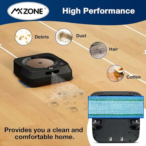 وسادات التطهير الرطبة من MXZONE متوافقة مع iRobot Braava Jet m6 (6110) (6012) (6112) ممسحة الروبوت النهائية، وسادات ممسحة Brava Roomba لمحلول التنظيف iRobot Braava Jet m6 (6 عبوات) in Saudi Arabia