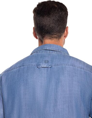 Coolibar UPF 50+ Men's Carson Chambray Shirt - Sun Protective in Saudi Arabia