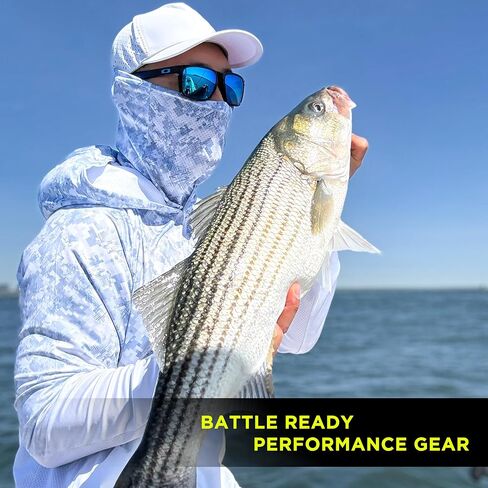 Synker Stealth All Weather Performance Fishing Camo Hoodie | UPF 50+ قميص طويل الأكمام للرجال والنساء ، التمويه in Kuwait