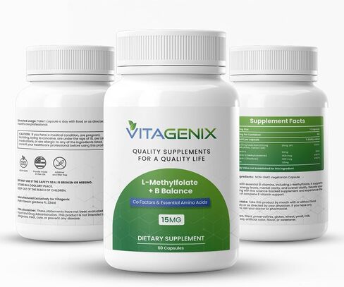 L -methylfolate + B التوازن - القوة المهنية النشطة بيولوجيًا 5 -MTHF + B6 ، B2 و B12 مجمع ميثيل كوبالامين ب - يدعم الحالة المزاجية ، الميثيل والإدراك - 15mg - 60 كبسولة in Saudi Arabia