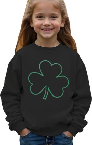 CM C & M WODRO St Patrick's Kid Long Sleeve Clover Swefshirt Girl Boy Irish Shamrock Lightweight Shirt Tops 7-12 Years in Kuwait