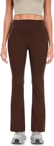 icyzone Women's High Waist Fleece Lined Flare Pants, Winter Thermal Warm Casual Athletic Gym Yoga Pants Leggings in Saudi Arabia