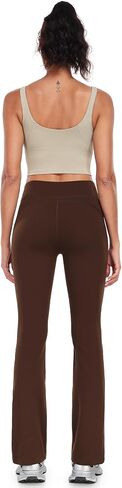 icyzone Women's High Waist Fleece Lined Flare Pants, Winter Thermal Warm Casual Athletic Gym Yoga Pants Leggings in Saudi Arabia