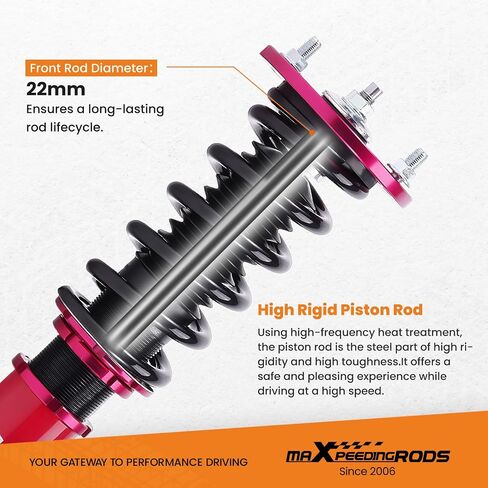 maXpeedingrods Coilovers for Honda Accord DX/EX/LX CB7 CD5 CD7 1990-1997, for Honda Acura CL 1997-1999, Height Adjustable Coilovers Suspension Kit, Preset Damping Lowering Kit Red in Saudi Arabia