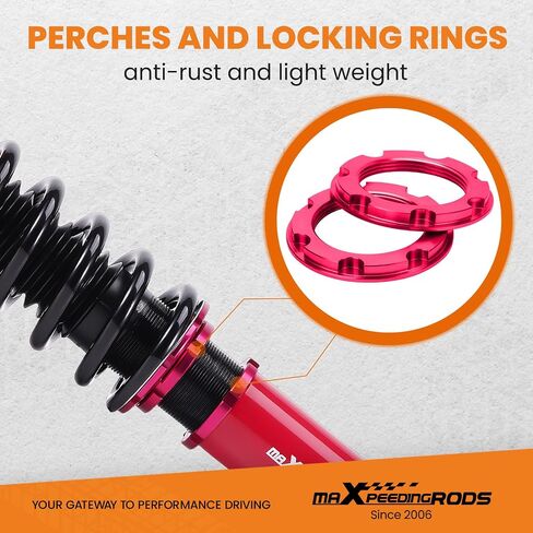 maXpeedingrods Coilovers for Honda Accord DX/EX/LX CB7 CD5 CD7 1990-1997, for Honda Acura CL 1997-1999, Height Adjustable Coilovers Suspension Kit, Preset Damping Lowering Kit Red in Saudi Arabia