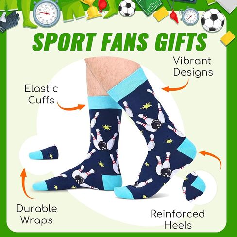 HAPPYPOP Novelty Bowling Socks Mens Sports socks for men Goofy socks, Bowling Gifts for men Bowling Socks In Blue in Saudi Arabia