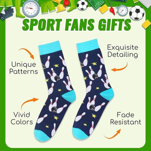HAPPYPOP Novelty Bowling Socks Mens Sports socks for men Goofy socks, Bowling Gifts for men Bowling Socks In Blue in Saudi Arabia