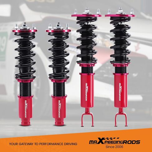 maXpeedingrods Coilovers for Honda Accord DX/EX/LX CB7 CD5 CD7 1990-1997, for Honda Acura CL 1997-1999, Height Adjustable Coilovers Suspension Kit, Preset Damping Lowering Kit Red in Saudi Arabia