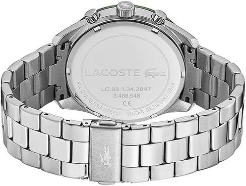 Lacoste Men's Boston Quartz Watch with Stainless Steel Strap, Silver, 20 (Model: 2011080) in Saudi Arabia