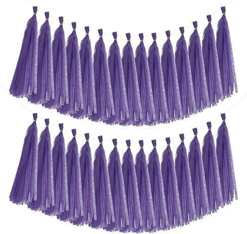 MECCANIXITY 40Pcs Tassel Garland Banner Tissue Paper for Streamers Party Decorations, Valentine's Day Birthday Decor for Women with Rope and Tie Wire (Wine Red, 14.6Inch) in Saudi Arabia
