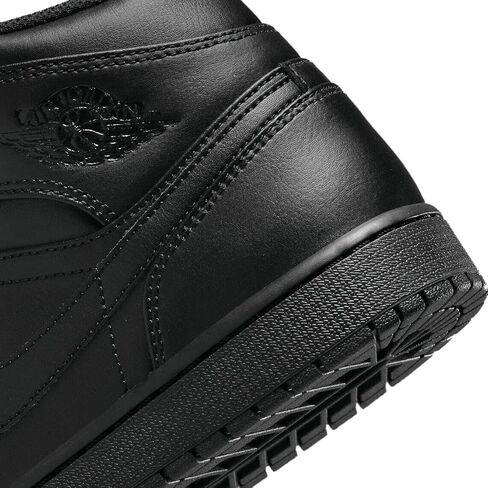 Jordan Mens Air Jordan 1 Mid 554724 093"Triple Black - Size 9.5 in Saudi Arabia
