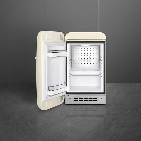 Smeg FAB5URBL3 16" 50's Retro Style Series Compact Cooler with 1.5 cu. ft. Capacity Absorption Cooling Automatic Defrost LED Interior Lighting and Adjustable Shelves Black, Right Hand Hinge in Kuwait