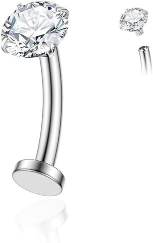 Gnoliew 14G Titanium Floating Belly Button Rings for Women Flat Back Belly Rings 8mm/10mm/12mm/14mm Belly Piercing Jewelry in Saudi Arabia