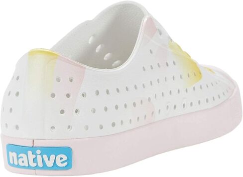Native Shoes Jefferson Print Sneakers for Men, and Women - EVA Upper with Perforation Detailing, Slip-On Style, and Rubber Toe Milk Pink/Shell White/Marigold Men's 12, Women's 14 Medium in Saudi Arabia