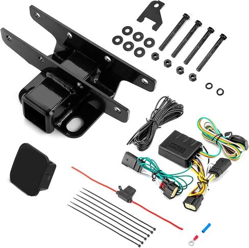 WeiSen 2" Rear Trailer Hitch Receiver Class 3 Towing Hitch & 4-Pin Trailer Wiring Harness Compatible with Jeep Wrangler JL/JLU 2018-2025 (Not Fit JK 2018 Models) in Saudi Arabia