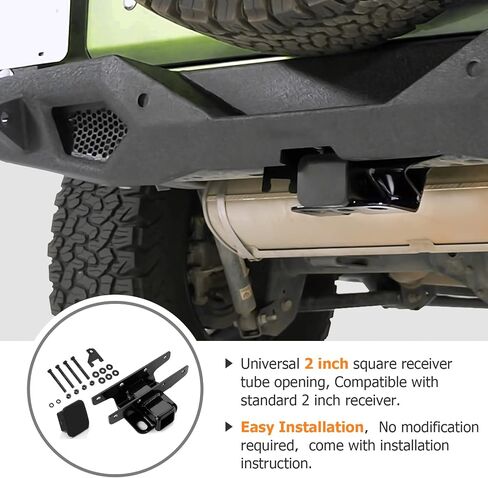 WeiSen 2" Rear Trailer Hitch Receiver Class 3 Towing Hitch & 4-Pin Trailer Wiring Harness Compatible with Jeep Wrangler JL/JLU 2018-2025 (Not Fit JK 2018 Models) in Saudi Arabia