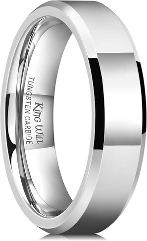 King Will BASIC Men Women 4mm/5mm/6mm/7mm/8mm Tungsten Rings Polished Wedding Band Engagement Anniversary Band Comfort Fit in Saudi Arabia