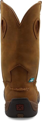 Twisted X Men’s 11" Comp Toe Boot - Pull-On Cowboy Boots Made with Composite Safety Toe, Full-Grain Leather Vamp and Shaft, Toe Cap and Heel Kick, and Reinforced Pull Holes, Distressed Saddle/Saddle, 13(W) in Saudi Arabia