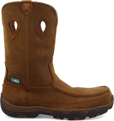 Twisted X Men’s 11" Comp Toe Boot - Pull-On Cowboy Boots Made with Composite Safety Toe, Full-Grain Leather Vamp and Shaft, Toe Cap and Heel Kick, and Reinforced Pull Holes, Distressed Saddle/Saddle, 13(W) in Saudi Arabia