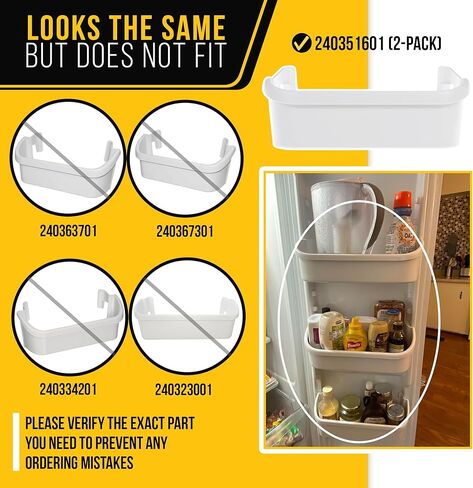 240351601 Fridge Door Shelf Replacement by PartsBroz - Compatible Gibson, Kenmore, Westinghouse, Frigidaire Replacement Parts - Replaces AP2115974 EA430027 PS430027 - Durable DIY Repair Part for Home in Kuwait