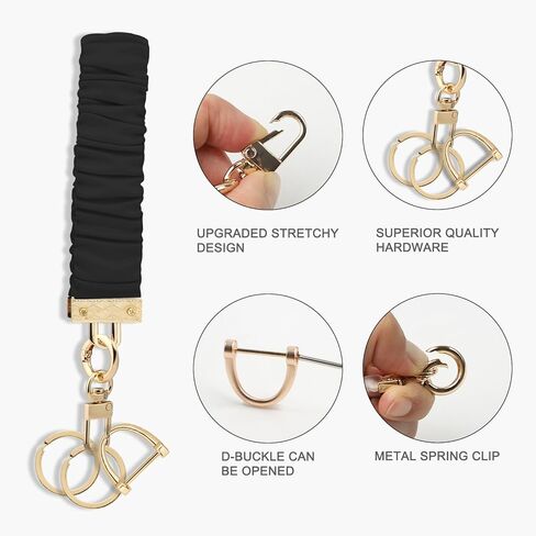 BATHRINS Wristlet Keychain,Cute Wrist Keychain Bracelet With 2 Keyrings And 1 D-Ring For Girl Men Women in Kuwait