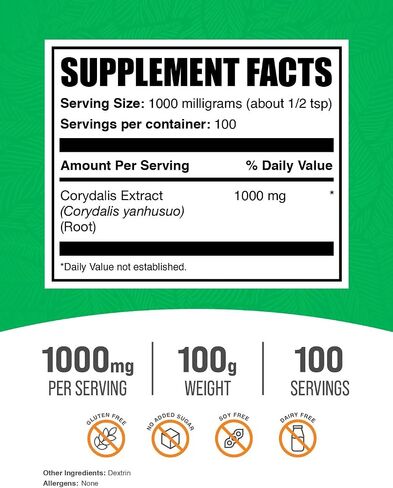 BulkSupplements.com Corydalis Extract Powder - Corydalis Root Extract, Corydalis Powder - Herbal Supplement, Vegan & Gluten Free, 1000mg per Serving, 250g (8.8 oz) (Pack of 1) in Saudi Arabia