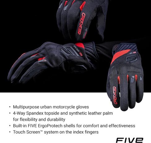 RS3 Evo Motorcycle Gloves for Men, Urban Riding Gloves for Motorcycle, Scooter and More – Black, Black-Red and Black-White, XS-3XL in Saudi Arabia