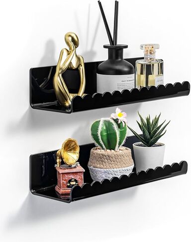 Forzacx Floating Shelves for Wall-2 Pack, Sturdy and Durable Shelves for Room Wall, Adhesive Floating Shelves for Bathroom & Bedroom, Fashionable Design, Easy to Install, Expand Space in Saudi Arabia