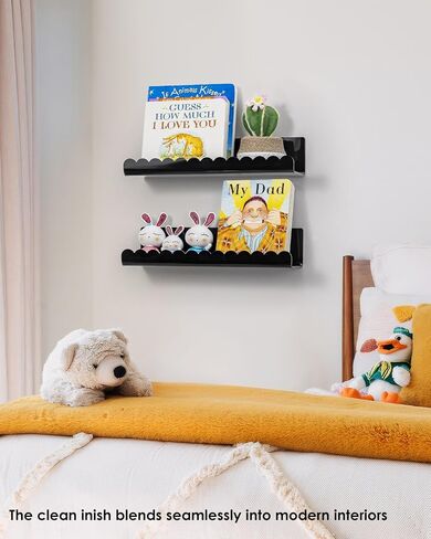 Forzacx Floating Shelves for Wall-2 Pack, Sturdy and Durable Shelves for Room Wall, Adhesive Floating Shelves for Bathroom & Bedroom, Fashionable Design, Easy to Install, Expand Space in Saudi Arabia