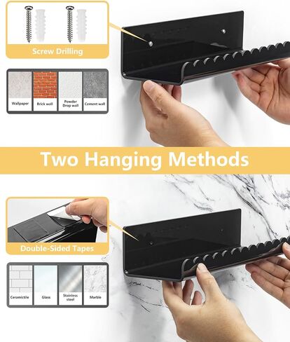 Forzacx Floating Shelves for Wall-2 Pack, Sturdy and Durable Shelves for Room Wall, Adhesive Floating Shelves for Bathroom & Bedroom, Fashionable Design, Easy to Install, Expand Space in Saudi Arabia