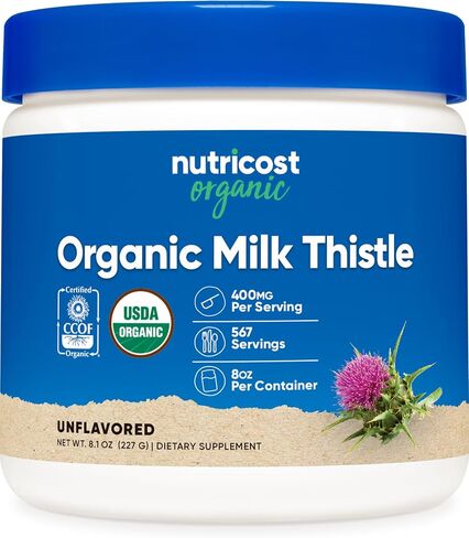 Nutricost Organic Milk Thistle (Silybum Marianum) 8 oz per Container (Unflavored) - Non-GMO, Gluten-Free in Saudi Arabia