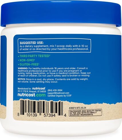 Nutricost Organic Milk Thistle (Silybum Marianum) 8 oz per Container (Unflavored) - Non-GMO, Gluten-Free in Saudi Arabia