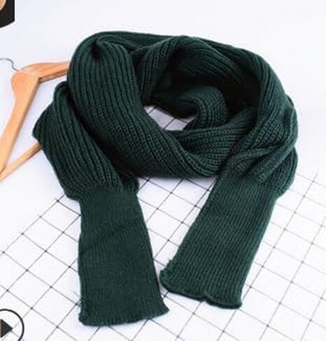 Women Winter Autumn Sweater Scarf Wrap with Sleeve, Fashion Solid Color Knitted Wrap Scarf Knitted Shawl Cape with Sleeve in Saudi Arabia