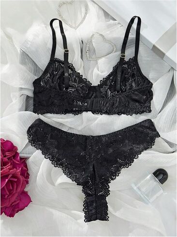 Lingerie Lingere Lingere للسيدات مجموعة من صدرية داخلية وملابس داخلية للملابس الداخلية 2 قطعة من الملابس الداخلية in Saudi Arabia