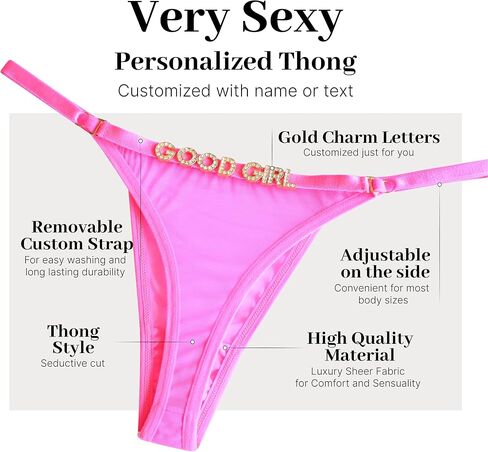 ثونغات Ameto الشخصية - الاسم المخصص/Text Thongs - Rhinestone Thong - Valentines Gift بالنسبة له ، لها ، لها ، من أجلها in Kuwait