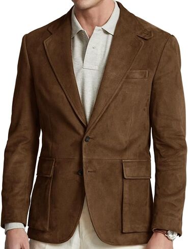 Suit for Men Suede Winter Jacket Slim Fit Single Breasted New in Suits & Blazers Mens Sport Coats Jacket in Kuwait