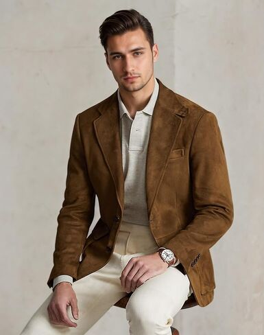 Suit for Men Suede Winter Jacket Slim Fit Single Breasted New in Suits & Blazers Mens Sport Coats Jacket in Kuwait